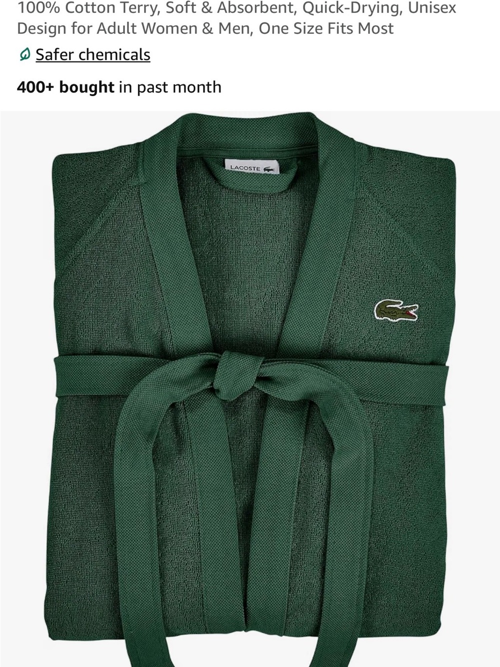 Lacoste unisex bath Robe